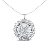 Jewelco London Solid Sterling Silver Loop Spiral Frame Half Sovereign Coin Mount Pendant CZ Disc