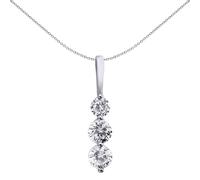 Jewelco London Sterling Silver 2-Claw Cubic Zirconia Snowman Trilogy Charm Pendant - APD066