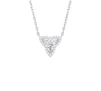 Jewelco London Sterling Silver CZ Triple Heart Pendant Necklace