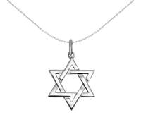 Jewelco London Sterling Silver Magen David Star Charm Pendant 20mm