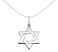 Jewelco London Sterling Silver Magen David Star Charm Pendant 22mm Jewelco London Silver One Size