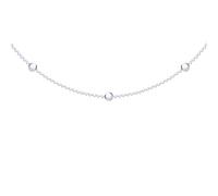 Jewelco London Sterling Silver Stars and Planets 3mm Bead Chain Station Necklace 16" 41cm - 16 inch