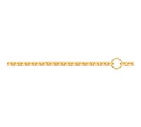 Jewelco London Unisex Solid 18ct Gold Cable Trace 1.3mm Adjustable Pendant Chain Necklace 16-18inch 40-45cm