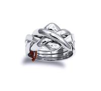 Jewelco London Unisex Solid 925 Sterling Silver 4 Piece Puzzle Ring
