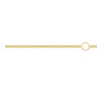 Jewelco London Unisex Solid 9ct Gold Diamond Cut Curb 1mm Adjustable Pendant Chain Necklace 16-18inch 40-45cm