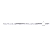 Jewelco London Unisex Solid 9ct White Gold Diamond Cut Curb 1mm Adjustable Pendant Chain Necklace 16-18inch 40-45cm