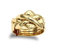 Jewelco London Unisex Solid 9ct Yellow Gold 4 Piece Puzzle Ring
