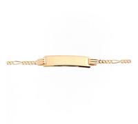 Jewelco London Unisex Solid 9ct Yellow Gold 5 Plus 1 Figaro 1.8mm Gauge Identity ID Bracelet 6"