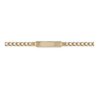 Jewelco London Unisex Solid 9ct Yellow Gold Curb Link 3.2mm Gauge Identity ID Bracelet