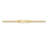 Jewelco London Unisex Solid 9ct Yellow Gold Curb Link 3.2mm Gauge Identity ID Bracelet - 6.5 inch