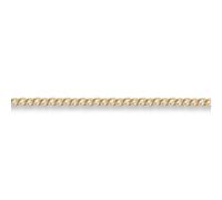 Jewelco London Unisex Solid 9ct Yellow Gold Diamond Cut Curb 1.1mm Gauge Pendant Chain Necklace
