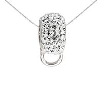 Jewelco London Unisex Sterling Silver Black Crystal Disco Ball Slider Extender Charm - CM091BLK