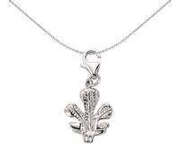Jewelco London Unisex Sterling Silver Fleur De Lis Lobster Clasp Link Charm - CM017