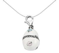 Jewelco London Unisex Sterling Silver Openning Faberge Egg Lobster Clasp Link Charm - CM043