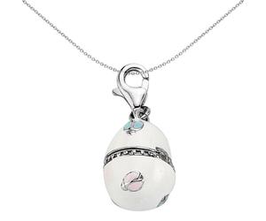 Jewelco London Unisex Sterling Silver Openning Faberge Egg Lobster Clasp Link Charm - CM043