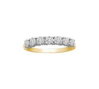 Jewelco London Women's 18ct 2 Colour Gold 0.75ct Diamond 7 Stone Eternity Ring 3mm - 18R946-075 | Size: Medium Jewelco London Multicolor M