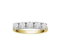 Jewelco London Women's 18ct 2 Colour Gold 1.25ct Diamond 5 Stone Pentalogy Eternity Ring - 18R948-125 | Size: P Jewelco London Multicolor P