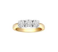 Jewelco London Women's 18ct 2 Colour Gold 1ct Diamond 3 Stone Uniform Trilogy Ring 4.5mm | Size: Small Jewelco London Multicolor S