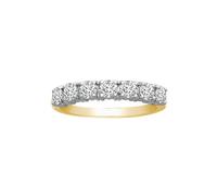 Jewelco London Women's 18ct 2 Colour Gold 1ct Diamond 7 Stone Eternity Ring 4mm - 18R946-100 | Size: O Jewelco London Multicolor O