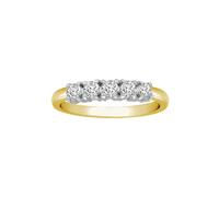 Jewelco London Women's 18ct 2 Colour Gold Diamond 5 Stone Pentalogy Eternity Ring 3.5mm - 18R948-050 | Size: T Jewelco London Multicolor T