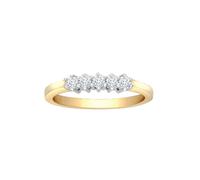 Jewelco London Women's 18ct Gold 0.25ct Diamond 5 Stone Eternity Ring 3mm - 18R134-025 | Size: P Jewelco London Gold P
