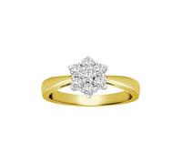 Jewelco London Women's 18ct Gold 0.5ct Diamond 7 Stone Flower Cluster Ring 9mm - 18R130-050 | Size: U Jewelco London Gold U