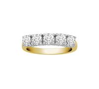 Jewelco London Women's 18ct Gold 1.75ct Diamond 5 Stone Pentalogy Eternity Ring - 18R948-175 | Size: V Jewelco London Gold V