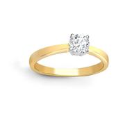 Jewelco London Ladies Solid 18ct Yellow Gold 4 Claw Set Round 1ct D/VS Lab Grown Diamond Solitaire Engagement Ring - Size T