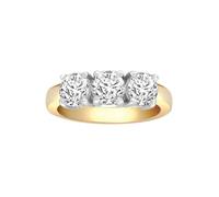 Jewelco London Women's 18ct Gold 2ct Diamond 3 Stone Uniform Trilogy Ring | Size: R Jewelco London Gold R