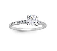 Jewelco London Women's 18ct White Gold 0.25ct D/VS Lab Grown Diamond Engagement Ring in Silver | Size: O Jewelco London Silver O