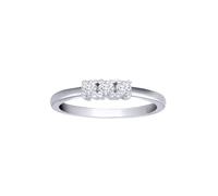 Jewelco London Women's 18ct White Gold 0.25ct Diamond 3 Stone Uniform Trilogy Ring 3.5mm | Size: R Jewelco London White R
