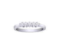 Jewelco London Women's 18ct White Gold 0.25ct Diamond 5 Stone Eternity Ring 3.5mm | Size: U Jewelco London White U