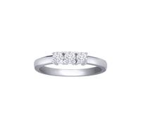 Jewelco London Women's 18ct White Gold 0.33ct Diamond 3 Stone Uniform Trilogy Ring 3.5mm - 18R945-033 | Size: I Jewelco London White I