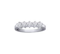 Jewelco London Women's 18ct White Gold 0.5ct Diamond 5 Stone Eternity Ring 4mm in Silver | Size: Small Jewelco London Silver S