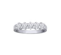 Jewelco London Women's 18ct White Gold 0.75ct Diamond 5 Stone Eternity Ring 5mm - 18R546-075 | Size: I Jewelco London White I