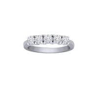 Jewelco London Women's 18ct White Gold 0.75ct Diamond 5 Stone Pentalogy Eternity Ring - 18R949-075 | Size: O Jewelco London White O