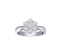 Jewelco London Women's 18ct White Gold 0.75ct Diamond 7 Stone Flower Cluster Ring 9mm - 18R543-075 | Size: I Jewelco London White I