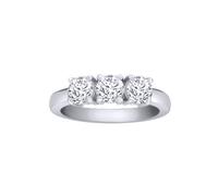 Jewelco London Women's 18ct White Gold 1.25ct Diamond 3 Stone Uniform Trilogy Ring 5mm | Size: Medium Jewelco London White M