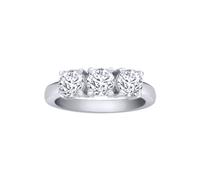 Jewelco London Women's 18ct White Gold 1.5ct Diamond 3 Stone Uniform Trilogy Ring 5mm - 18R945-150 | Size: Medium Jewelco London White M