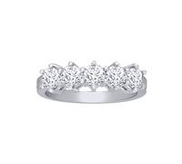 Jewelco London Women's 18ct White Gold 1.5ct Diamond 5 Stone Eternity Ring 5.5mm - 18R546-150 | Size: G Jewelco London White G