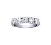 Jewelco London Women's 18ct White Gold 1.75ct Diamond 5 Stone Pentalogy Eternity Ring - 18R949-175 | Size: N Jewelco London White N