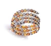 Jewelco London Women's 3-Colour Silver Sparkling Raindrop Eternity Wrap Ring in White | Size: Q Jewelco London White Q