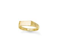 Jewelco London Women's 9ct Gold Engravable Barked Initial Blank Plate Signet Ring - JIR001 | Size: K Jewelco London Gold K