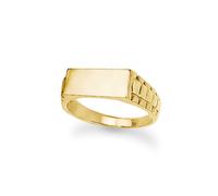 Jewelco London Women's 9ct Gold Engravable Presidential Initial Blank Plate Signet Ring - JIR003 | Size: T Jewelco London Gold T