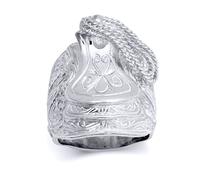 Jewelco London Women's Silver Carved Horse Saddle Stirrups Rope Craftsman Ring - ARN157 in White | Size: Z Jewelco London White Z