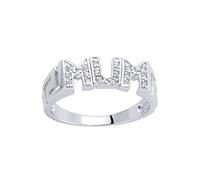 Jewelco London Women's Silver CZ Greek Key Pave MUM ID Signet Ring | Size: Medium Jewelco London Silver M