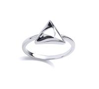 Jewelco London Women's Silver Triangle Hamantaschen Dress Ring - GVR831 in White | Size: O Jewelco London White O