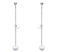 Jewelco London Women's Sterling Silver Medallion Disc Shoulder Duster Ball Drop Earrings - EAG1009 in White Jewelco London White One Size