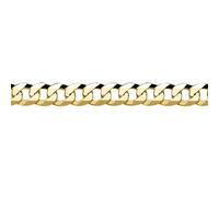 Jewelco London Yellow Gold-Plated Sterling Silver Diamond-cut Traditional Flat Curb Chain Link Bracelet - GVCH36G-8.5