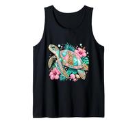 Jeweled Sea Turtle Tropical Colorful Ocean Art Tank Top